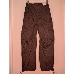 Abercrombie & Fitch NWT Women High-Rise Baggy Gray Cargo Utility Pants XXS Short